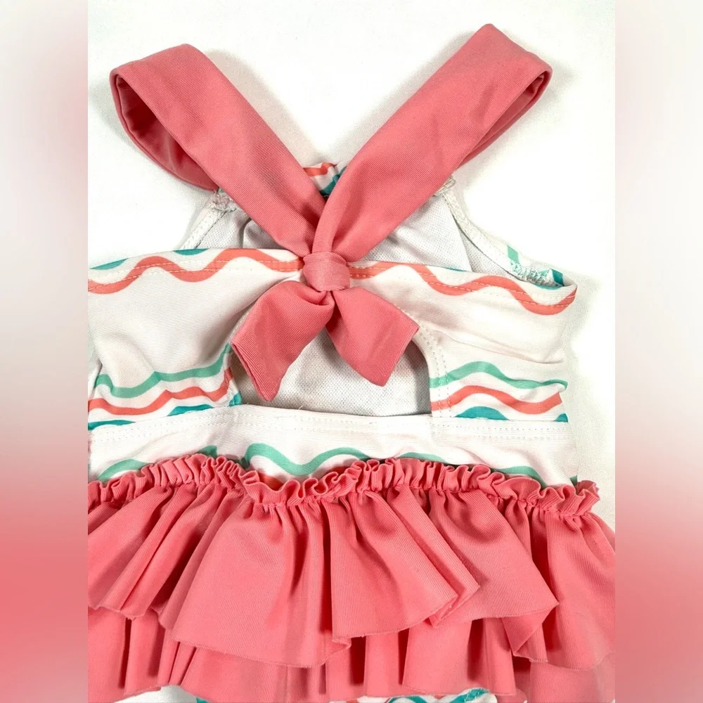 DISNEY BABY Girls Finding Nemo Swimsuit 3-6M Ruffle One Piece Baby Swim Tropical